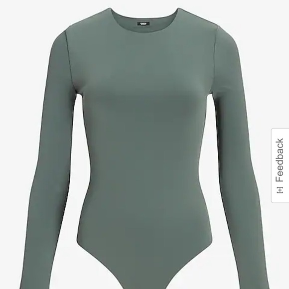 Express Body Contour Double Layer Crew Neck Thong Bodysuit - Picture 4 of 12